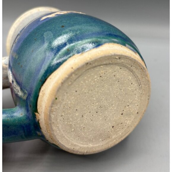 Handmade Artisan Ceramic Mug Fish Ocean Blue‎ Pottery - Picture 6 of 8